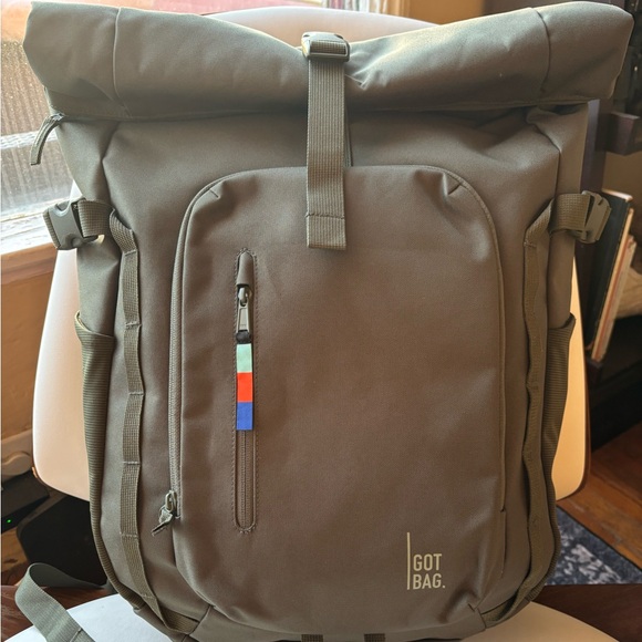 Olive Green Men\'s RollTop Backpack